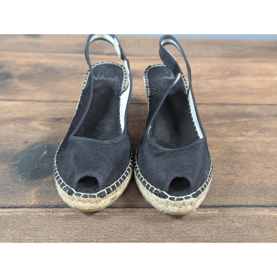 Sapatos Vidorreta Espadrilles VFelicity 39 sola de corda preta alça preta resort chique - Imagem 4 de 4