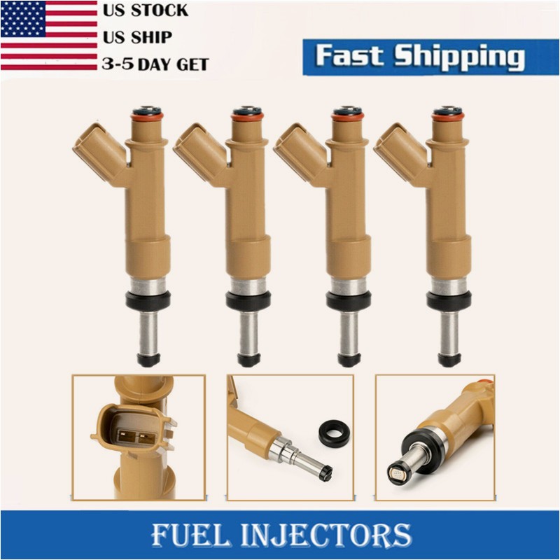 4PCS Fuel Injectors Fit Toyota Corolla 1.8L 2009-2012 & Scion XD 1.8L 2008-2009 | Direct Replacement 12-Hole 2-PIN Injector Set 23250-0T020