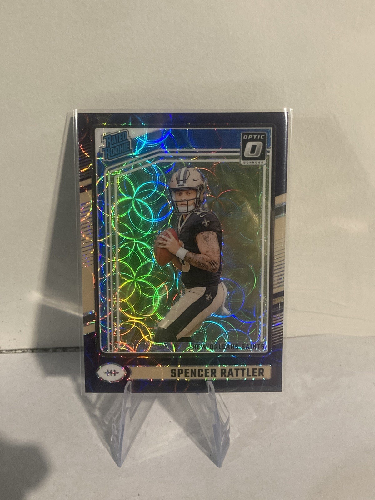 2024 Panini Donruss Optic Rated Rookie Spencer Rattler #289 Blue Scope Prizm NM