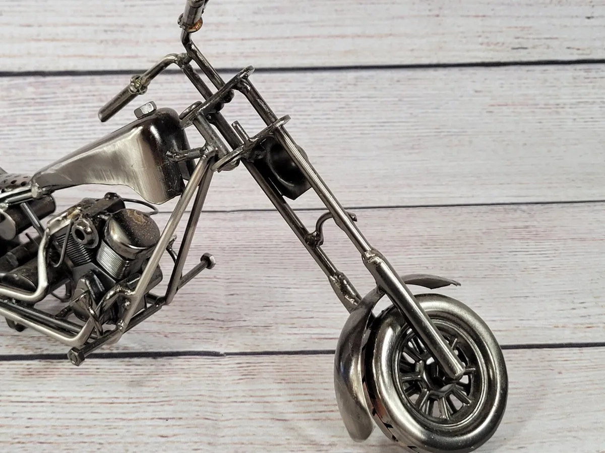 Chopper Motorcycle Metal Art Bike Display. 13 X 6. Good enough