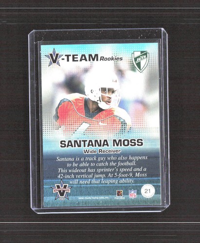 2001 Pacific Vanguard #21 Santana Moss V-Team Rookies #/999 - Picture 2 of 2