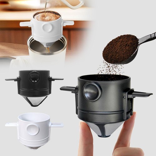 Portable Foldable Coffee Filter Stainless Steel Reusable Collapsible Coffee X8C9