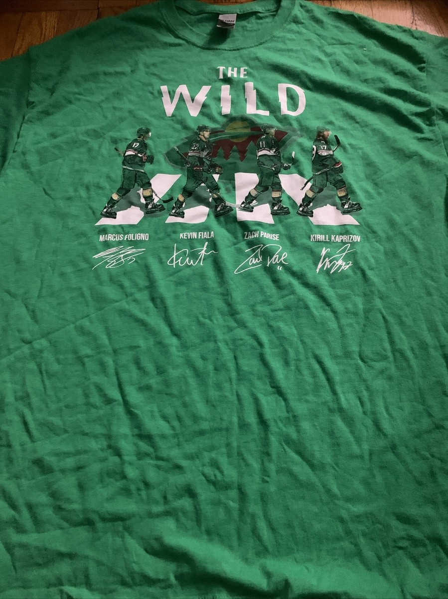 Minnesota The Wild Beatles Abbey Road Green T-Shirt XL NHL Foligno