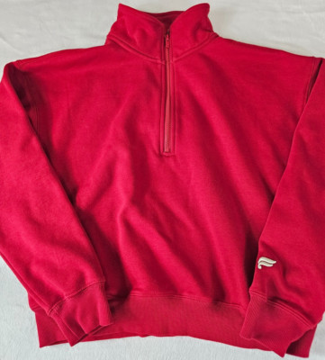 Fabletics Red Jacket  Large Half Zip Performance Stretch Polyester Cotton