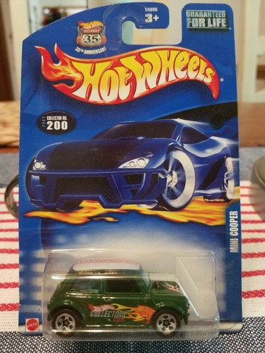 Hot Wheels 2002 Regular Series Mini Cooper #200/220 Green - Afbeelding 1 van 4