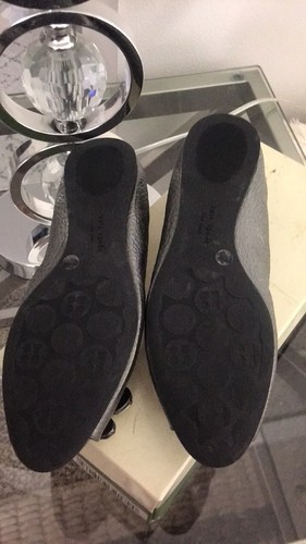 Kate Spade New York Black Metallic Gray Flat - Size 8.5 Made In Brazil - Picture 3 of 10
