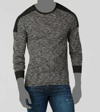 59 Guess Men's Gray Long Sleeve Crew Neck Colorblocked Sweater Size Large