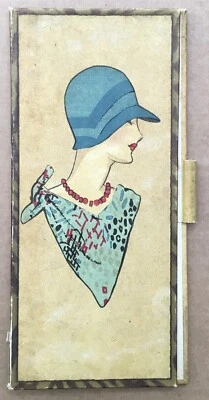 Carnet de Bridge Anglais Ancien Art Déco Royal Auction Bridge 1920s Femme Mode - Photo 1/4