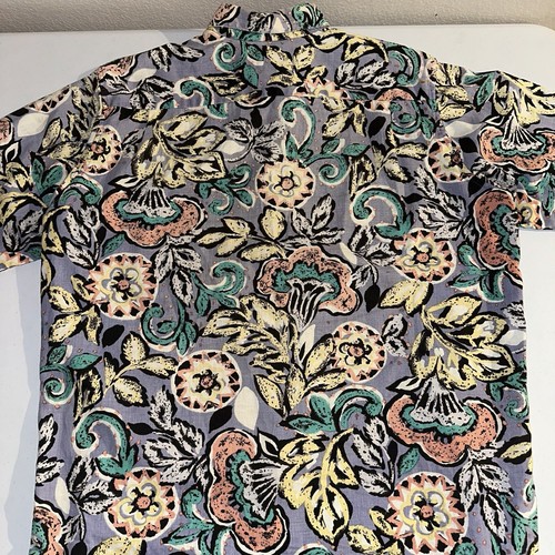 Vintage 90s Reyn Spooner Linen Blend Hawaiian Shirt Size Large Colorful AOP - Picture 10 of 14