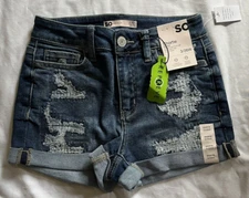 Juniors SO High Rise Shortie 3/26W Shorts Denim - New