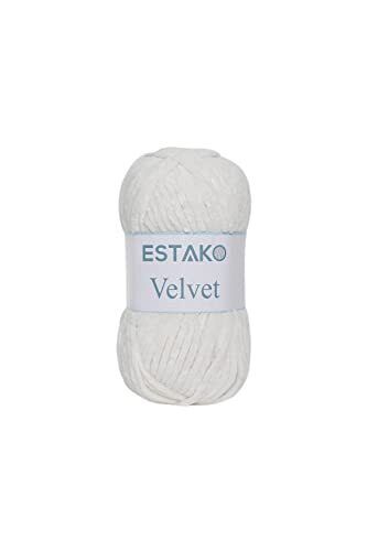 Velvet Chenille Blanket amigurumi Yarn for Crocheting and 1 Skein 1150 - Cream - Picture 1 of 7