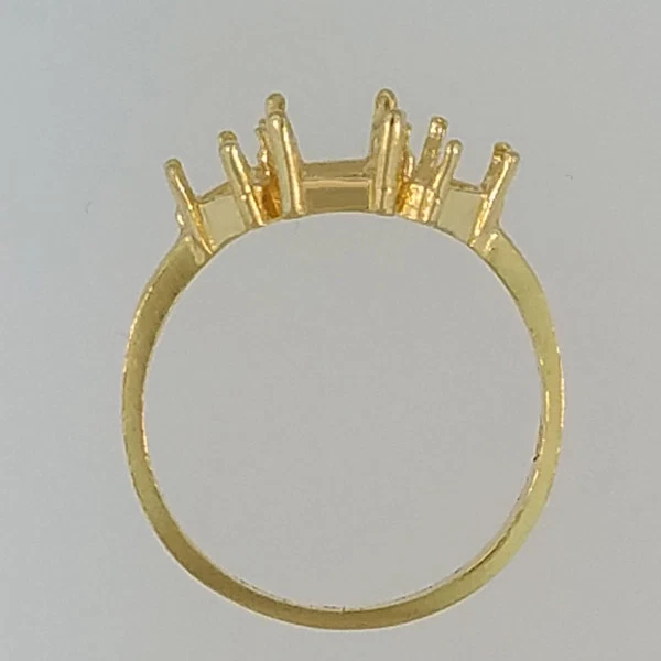 PRE-NOTCHED 8X6 EM CUT & 5MM TRILLION RING IN 10K YELLOW GOLD SZ 4-10 CR289-10KY - Image 2 of 3