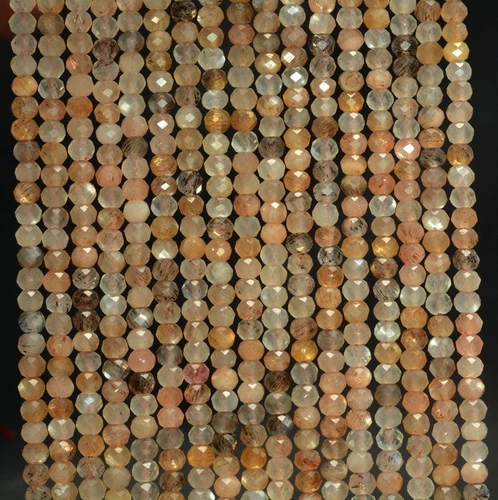 3X2MM MEHRFARBIGER SONNENSTEIN EDELSTEIN MIKRO FACETTIERT RONDELL LOSE PERLEN 15,5 ZOLL - Bild 1 von 4