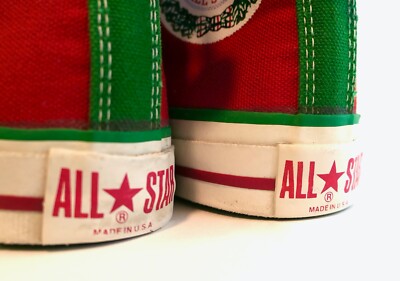Vintage Christmas Jingle Bell Chuck Taylor Converse All Star Red