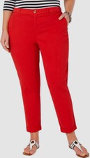 Tommy Hilfiger Women's Red TH Flex Stretch Hampton Chino Pants Plus Size 24W