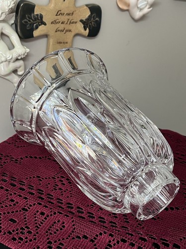 Cut Crystal Light Cover Shade 7”x6” Bell Hurricane Candle Holder 2 3/16” Fitter - Picture 4 of 11