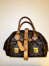 Louis Vuitton Manhattan Top Handle Bag PM Brown Canvas
