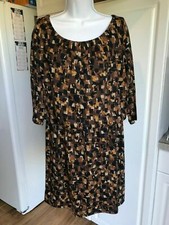 New Tiana B. Dress size 14 Multi Colors Brown+ Stretch Pull Over Elastic Waist
