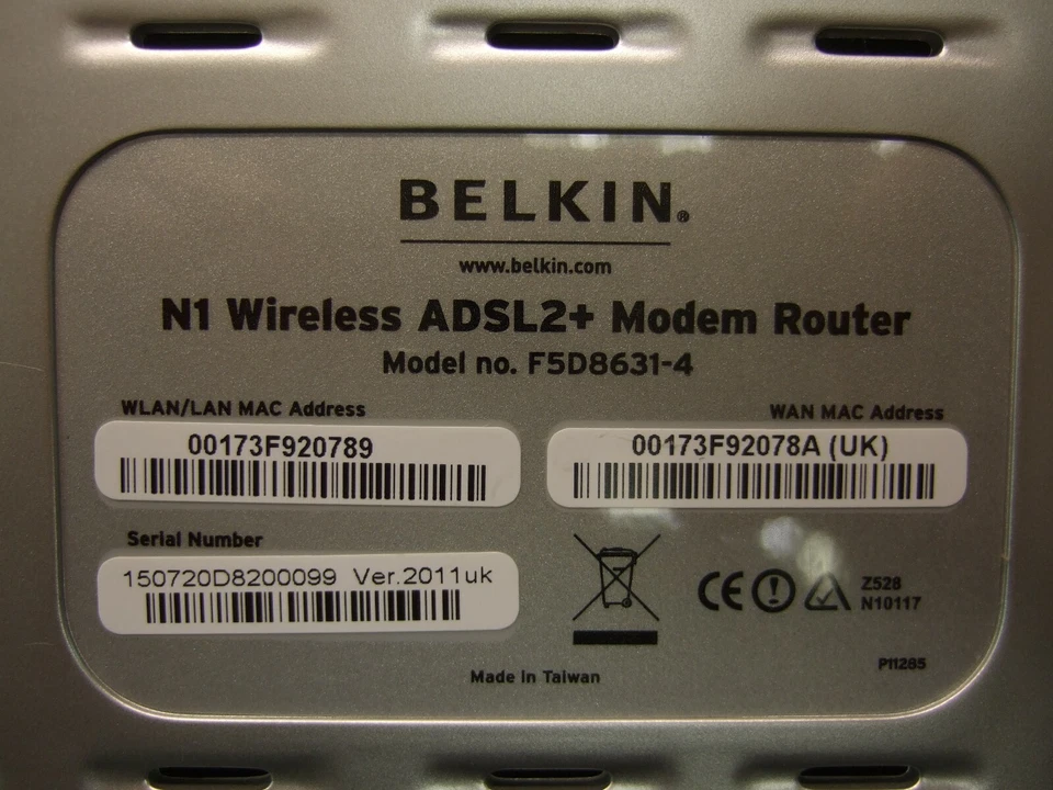 MODEM ROUTER F5D8631-4 WITH MICRO FILTER & CABLES BELKIN N1 WIRELESS ADSL2+ M380 - Image 4 of 4