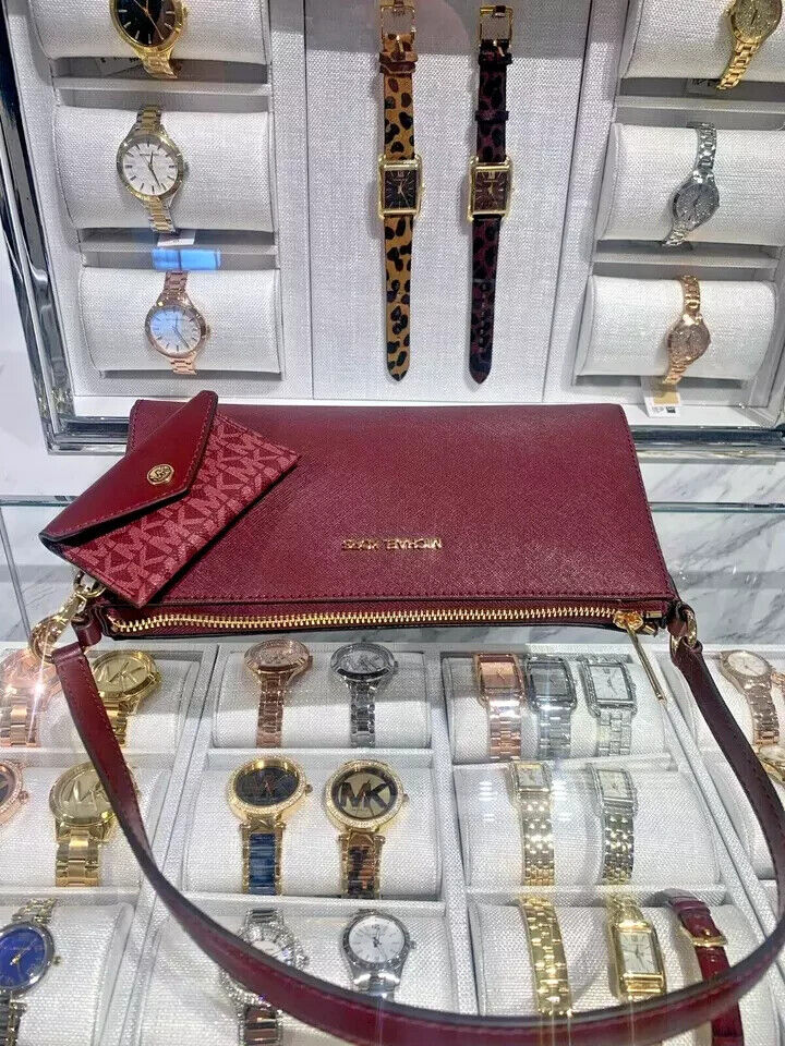 Michael Kors Vincent MD Pochette Leather Bag w/Card Case Michael Kors Vincent MD Pochette Leather Bag w/Card Case