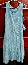 COLUMBIA Sportswear Teal Blue Stripe Tank Dress/ Sundress Size S