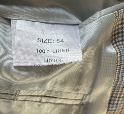 Chaqueta Blazer DAKS London Para Hombre 100% Lino Cuadros Ligera de Verano Talla UK 46 R - Imagen 9 de 12