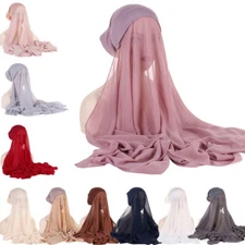 Muslim Women Chiffon Scarf Headscarf Hijab Wrap Bonnet Hat Tube Cap Head Cover
