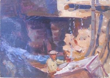 LABORER 1950,Armenia,Soviet Socialist Realism,Painting,Armenian Art,HARUTYUNYAN