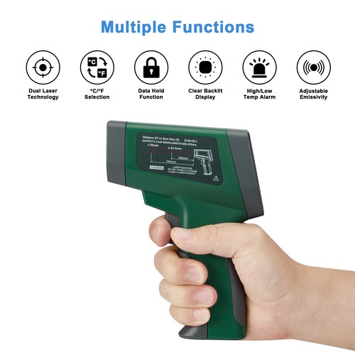 Laser Temperature Gun Kochthermometer Pizza BBQ Küche Spot Ratio 16: 1 Grilling - Bild 16 von 16