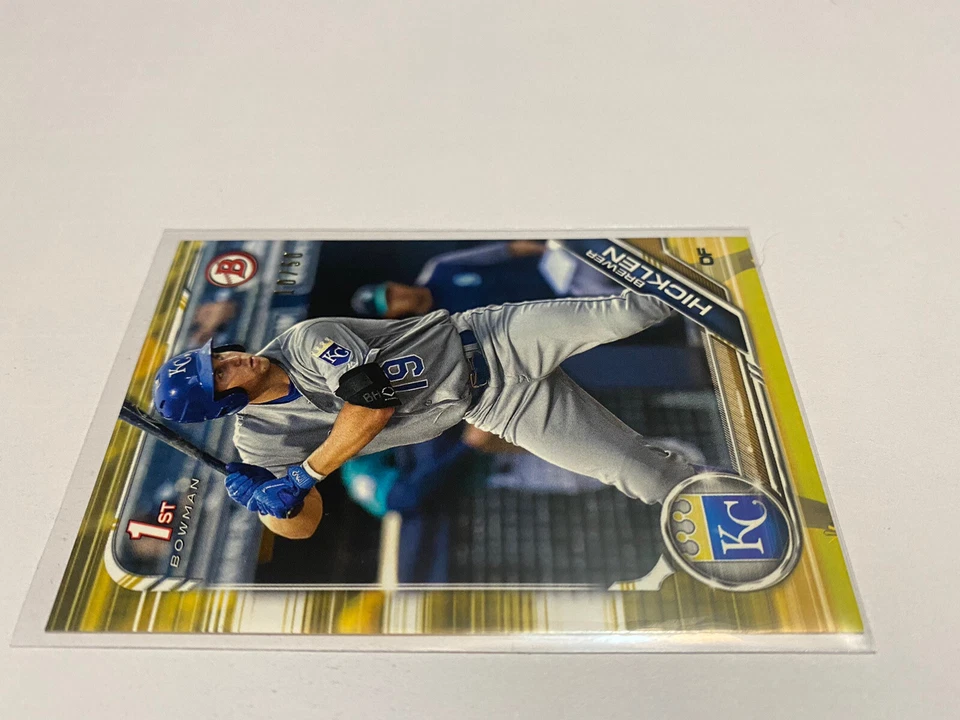 2019 1st Bowman Brewer Hicklen Gold Parallel /50 KC Royals BP-72 - Image 4 of 4