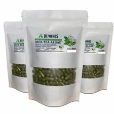 Mor-Tea-Algae Blend - Moringa, Matcha Green Tea, Spirulina, Chlorella 100 Caps
