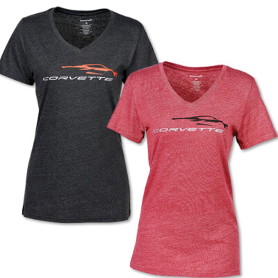 Next Generation Glitter Gesture V-NECK LADIES T-Shirt For 2020 C8 Corvette