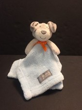 Blankets Beyond Security Lovey Blue Gray Dog Baby Nunu Orange Ribbon