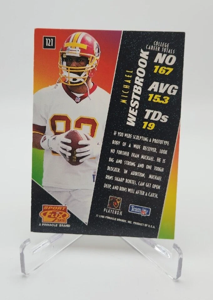 Michael Westbrook - 1995 - Sportflix - Washington Redskins - Rookie - #121 - Image 2 of 2