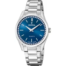 Women's Solo Tempo FESTINA F20583/3 Steel Blue Bottom Crystal Watch