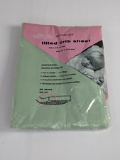Vintage Sears Honeysuckle Reversible Fitted Crib Sheet Green 52x28 Sealed NOS
