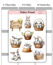 Easter Decorative Stickers #4, Journaling, Scrapbooking Sticker, Planner Sticker