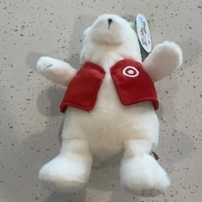 Gigglescape 7" Polar Bear With Target Vest Soft Plush Toy NWT
