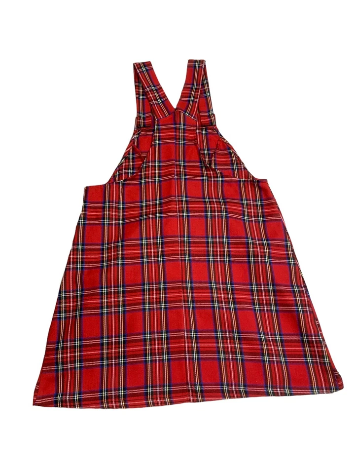 Mono a Cuadros Rojo Y2K Vestido Babero Grunge Punk Gótico Emo Despistada Escuela Niña L Foto 2 de 4