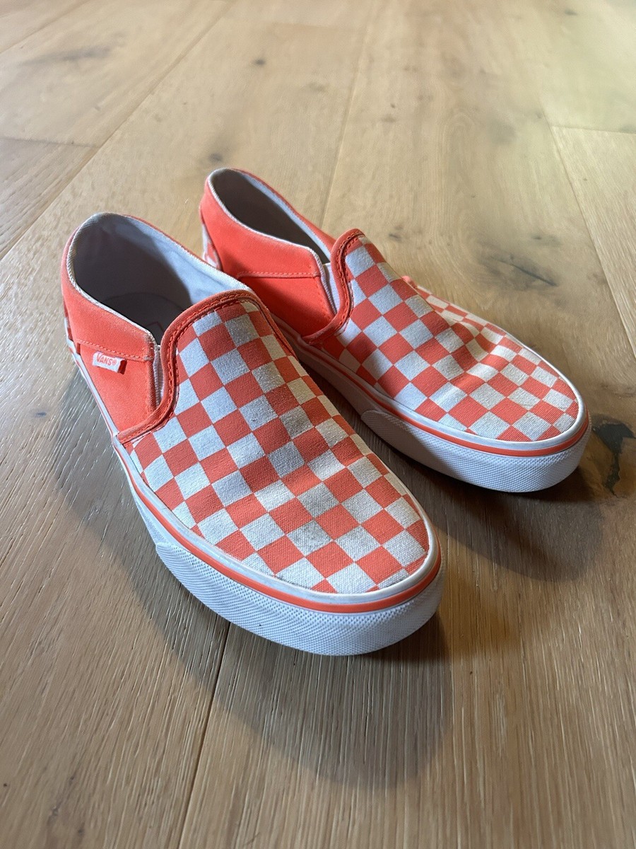 Vans Slip On Neon Coral Vans Checkerboard Slip Neon Orange