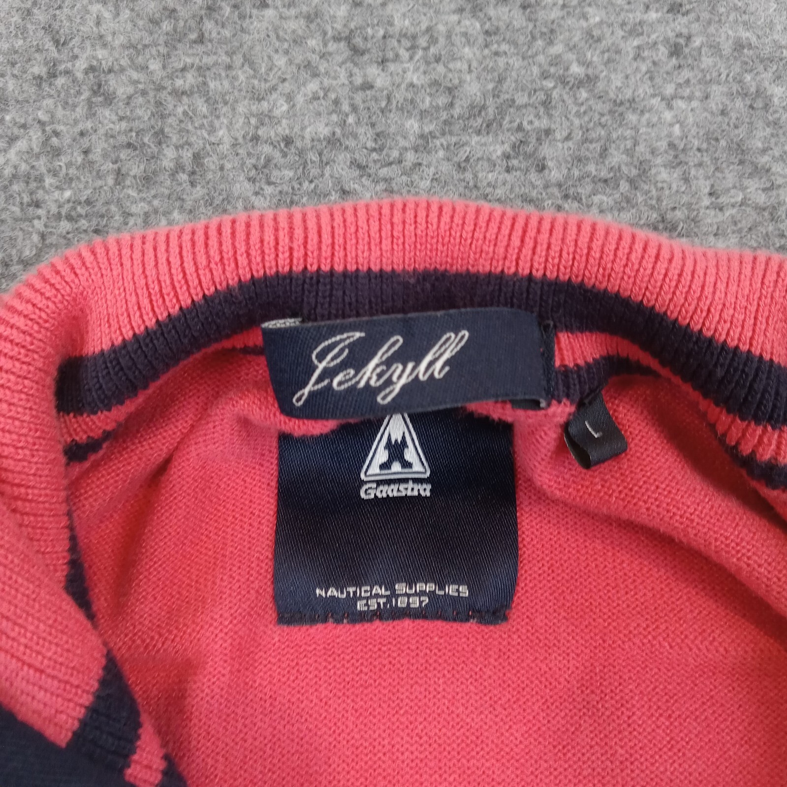 Gaastra Jekyll Sweater Mens Large Red 1/4 Zip Long Sleeve Mock Neck Casual