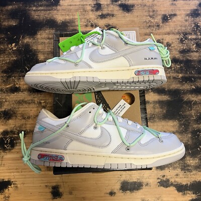 Size 9.5 Nike Off White x Dunk Low Lot 07 of 50 New Virgil Abloh