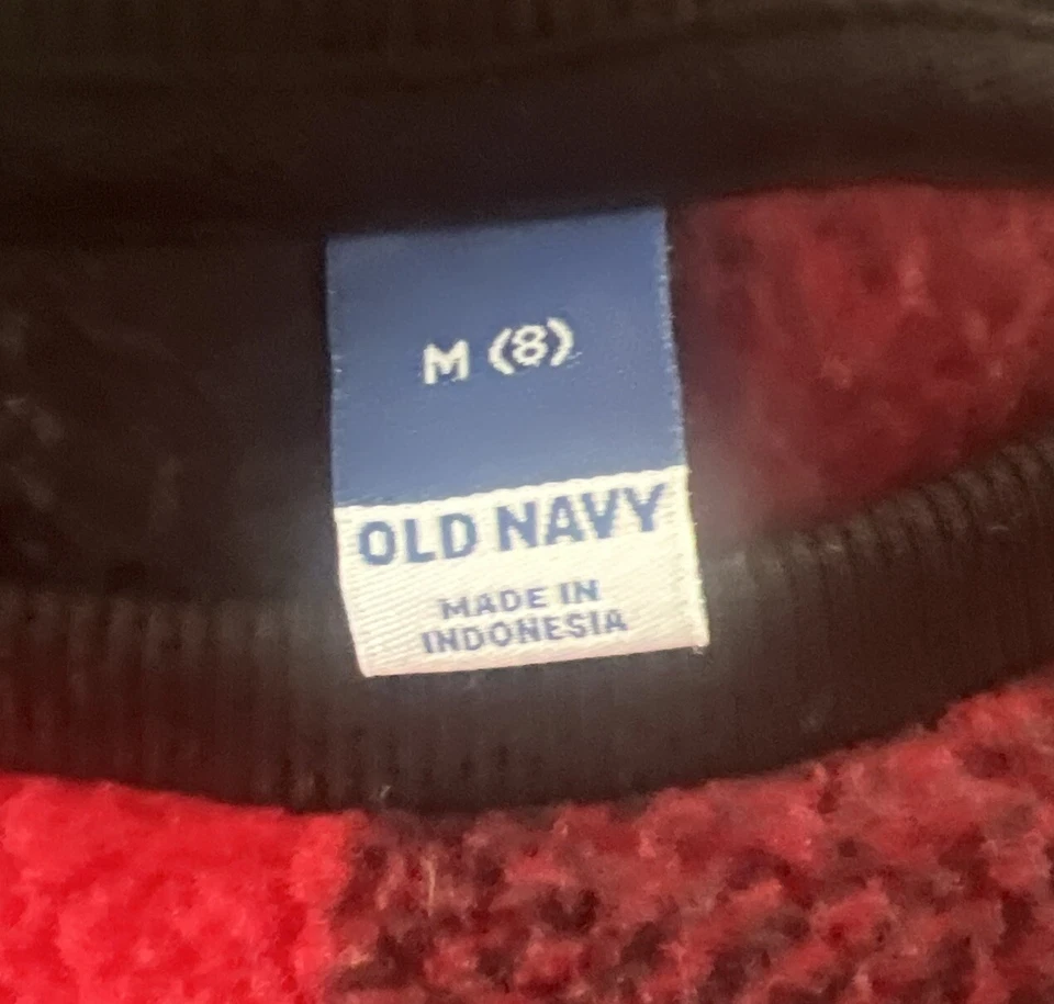 女孩水牛格子夏尔巴羊毛毛衣红色和黑色*从未穿过*全新带标签 — 第 4/4 张图片