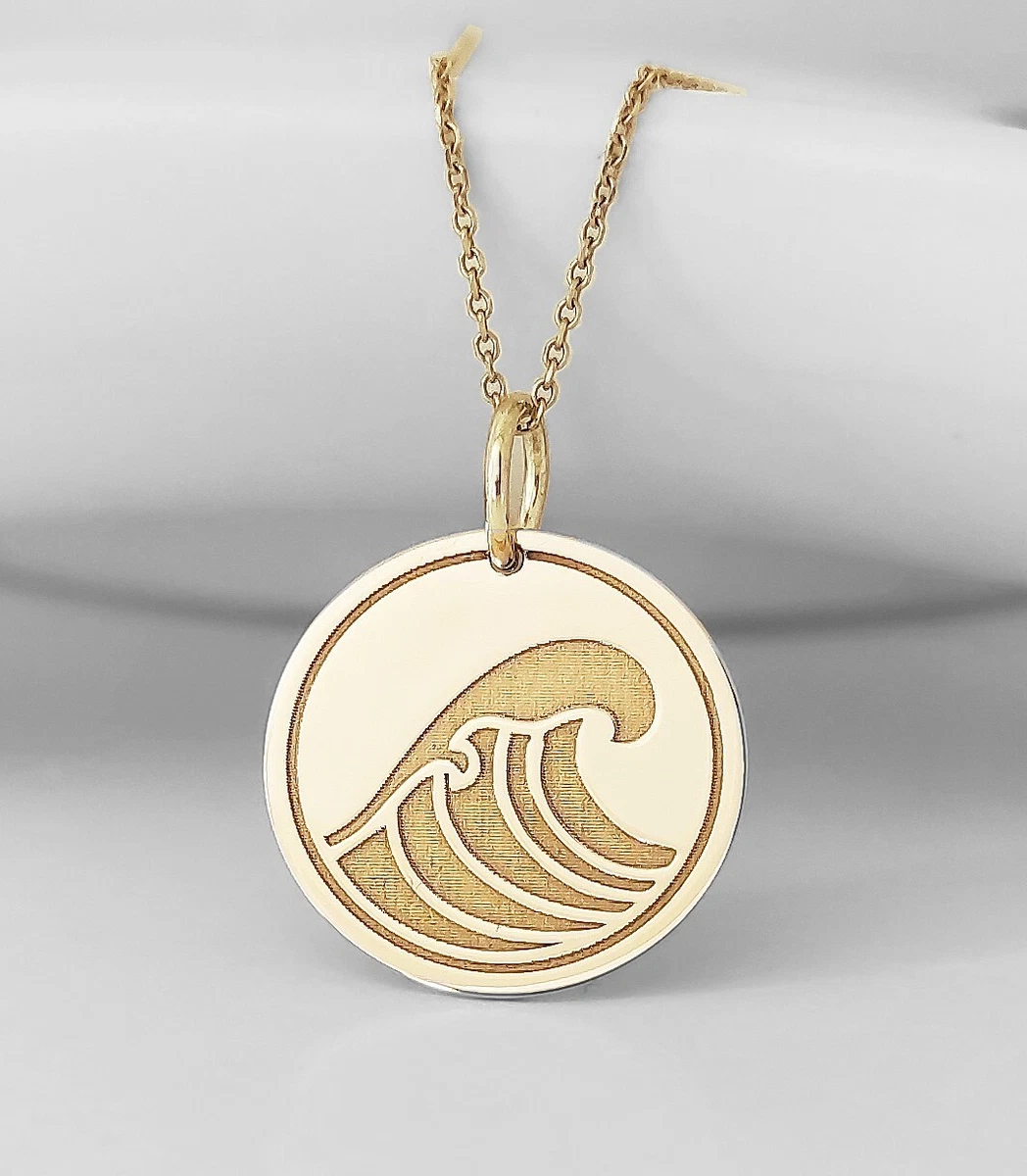 14K Gold Disc Charm Necklace