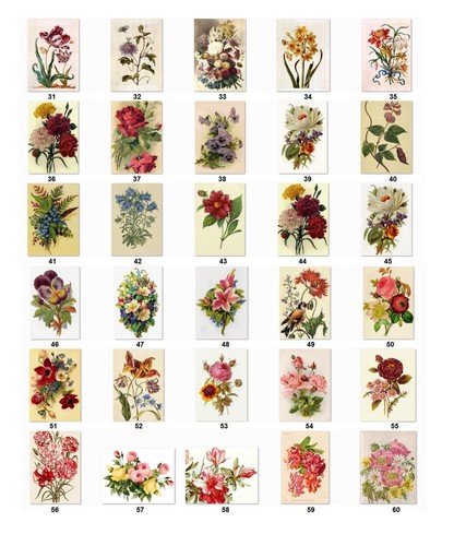 30 Personalized Address Vintage Flowers Labels (ViF2) - 第 1/3 張圖片