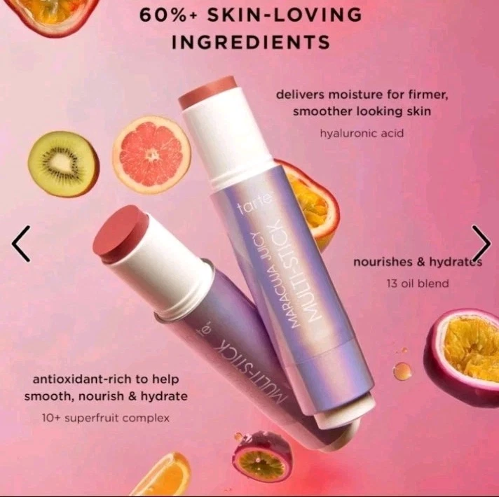 Tarte Cosmetics Maracuyá Jugoso Labio Mejilla Multi-Stick TUTU Nuevo en Caja Foto 4 de 4
