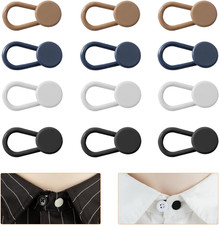 12 Pcs Collar Extenders with 4 Colors Wonder Button for Expanding Length for Men