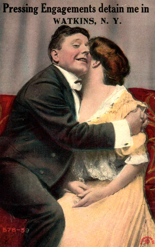 Watkins, New York - Man and Woman Hugging - in 1912
