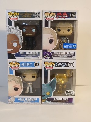 Funko Pop! Random Lot: Mr Baron #263 Nina Williams #174 Ellen #618 Lying Cat #11