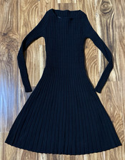 Etcetera Pointelle Knit A Line Dress Black Size XS